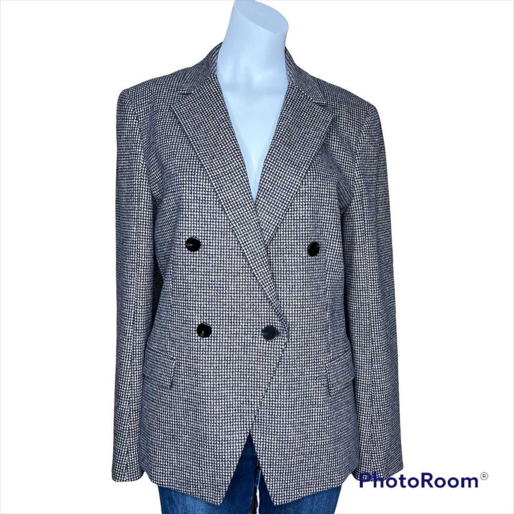 Theory Db Angled Abbot Knit Tan Multi Jacket Sz 12 - image 2